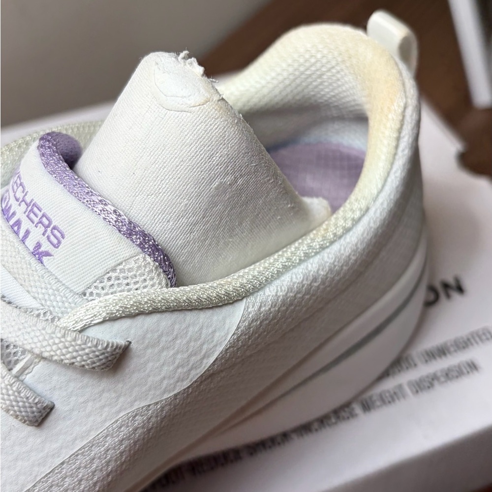 Skechers GOwalk Arch Fit Elinda White Lavender Women’s Size 10 Walking Sneakers - Picture 12 of 13